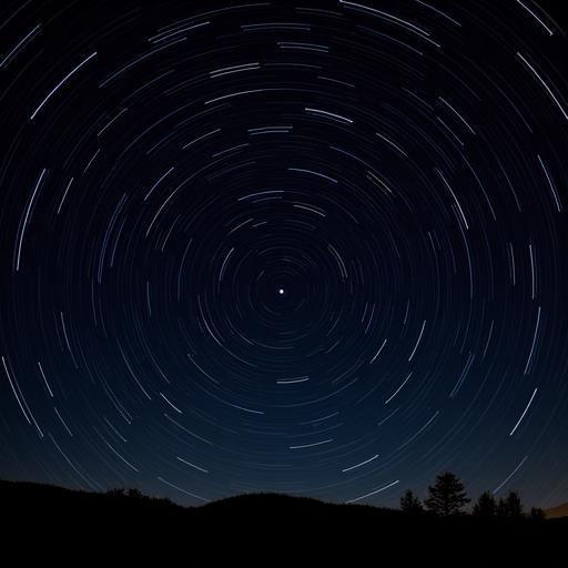 북극성을 중심으로 별들이 원을 그리며 도는 일주운동 사진