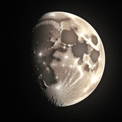 달 표면의 크레이터가 선명하게 보이는 사진