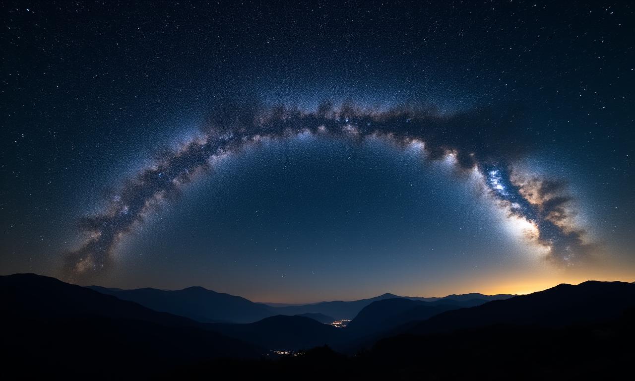 타임랩스로 촬영된 은하수와 밤하늘